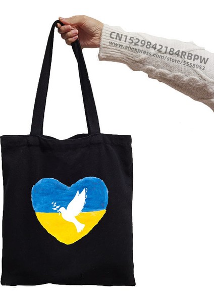 T1009 Bir Çiftçiyi Anlamayın Ukrayna Komik Kadın Kanvas Tote Kız den Kullanılabilir Alışverişçi Katlanabilir Ecobag Estetik Öğrenci Çantası (Yurt Dışından)