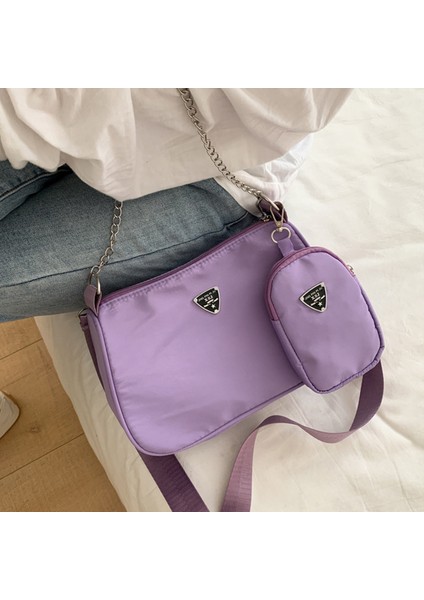 Black-2 2psc Chians Omuz Kadın Naylon Chians Crossbody Tasarımcı Messenger Gelişmiş Koltukaltı Hobo Çantası (Yurt Dışından) indirimleri
