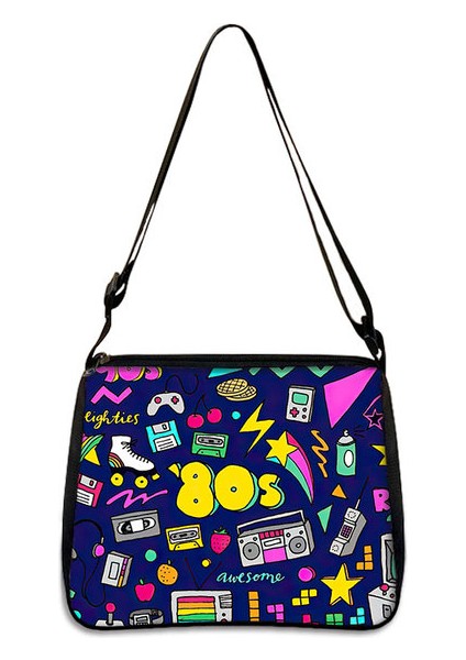 YXBTAPEC02CW Kaset Teyp Baskı Omuz 80'lere Geri 90'lar Kadın Seyahat Için Crossbody Kadın Telefon Tutucu Çantası (Yurt Dışından)