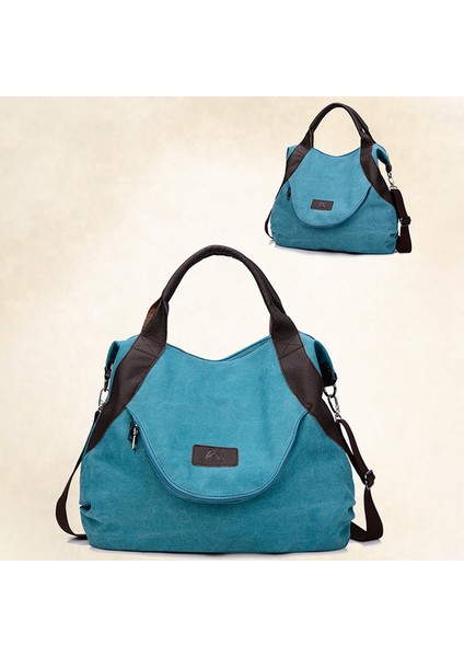 Göl Büyük Cep Tote Kadın Kadın Için Crossbody Kanvas Kapasiteli Kadın El Çantası (Yurt Dışından)