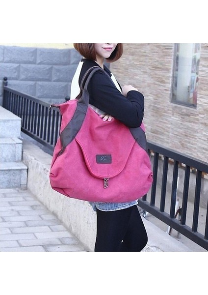 Göl Büyük Cep Tote Kadın Kadın Için Crossbody Kanvas Kapasiteli Kadın El Çantası (Yurt Dışından) fırsatları