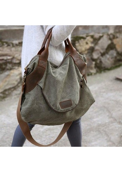 Göl Büyük Cep Tote Kadın Kadın Için Crossbody Kanvas Kapasiteli Kadın El Çantası (Yurt Dışından) indirimleri