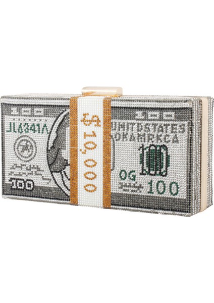 Renkli Kristal Para Usd Dolar Tasarım Elmas Akşam Parti Debriyaj Düğün Yemeği ve El Çantası (Yurt Dışından) indirimleri