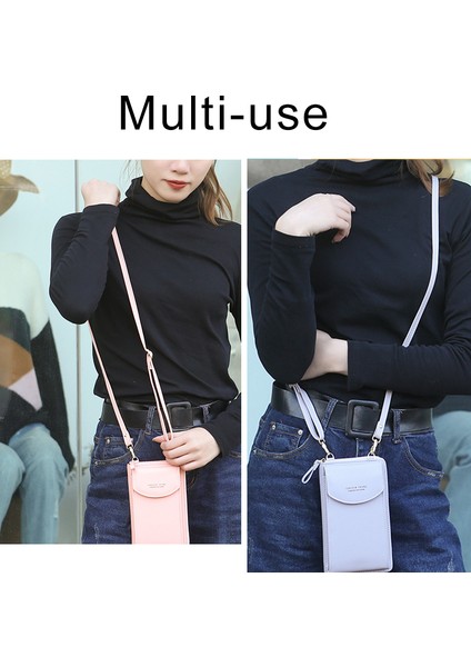 Pu Deri Telefon Tasarımcısı Kadın Küçük Crossbody Omuz Trend Kadın Kart Manşonlar Cüzdan Çantası (Yurt Dışından) modelleri