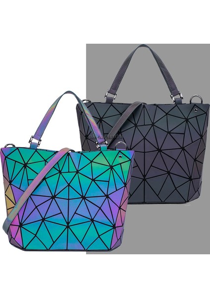 Aydınlık Aydınlık Bao Payetler Geometrik Kadın Için 2020 Kapitone Omuz Lazer Düz Katlanır Kadın Bolsa Feminina Çantası (Yurt Dışından) modelleri