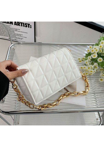 Üst Düzey Kadın Omuzdan Askili Tüm Maç Zincir Pu Deri Alışveriş Trend Toka Dropshipping Çantası (Yurt Dışından) modelleri
