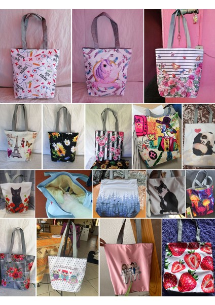 HL4266 Kedi Özelleştirmek Sevimli Yağlı Boya Kedi Boyama Baskı Kadın Tasarımcı Bez Kumaş Eko den Kullanılabilir Alışveriş Alışveriş Okul Kitap Çantası (Yurt Dışından)