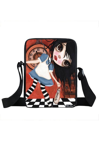 XKGETE27CW Karikatür Gotik Kız Askılı Kadın Kadın Omuz Seyahat Için Tuval Crossbody Küçük Satchel Gizli Sakli Konusmalar Çantası (Yurt Dışından)