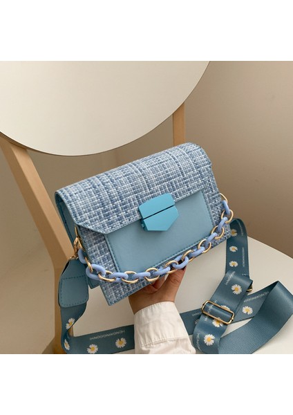 Kadın 2023 Tasarımcı Lady ve Zincir Messenger Crossbody Için Geniş Askı Omuz Çantası (Yurt Dışından)