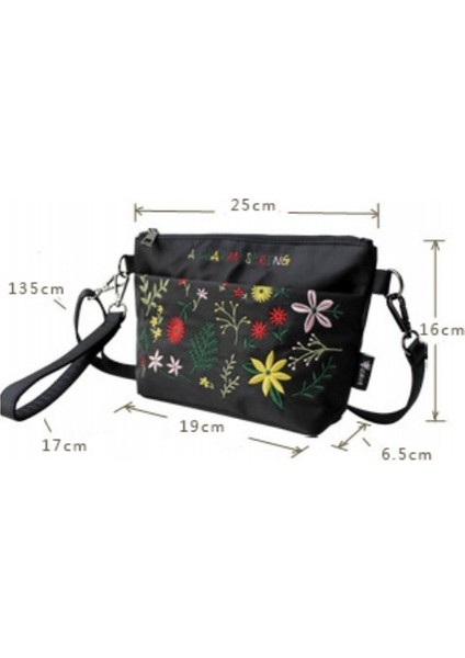 Çiçek Prenses Yaz Küçük Kadın Için Nakış Naylon Küçük Crossbody Postacı Kadın Kadın Hafif Çiçek El Çantası (Yurt Dışından)