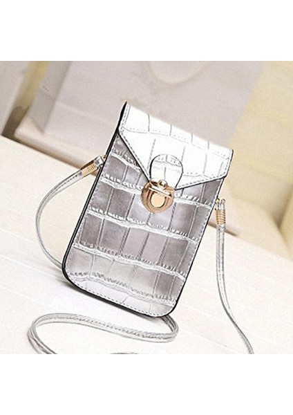 1 Kadın Deri Messenger Mini Cep Cep Telefonu Kılıfı Öğrenci Crossbody Kılıf Debriyaj Flap Kız Küçük Omuz Çantası (Yurt Dışından)