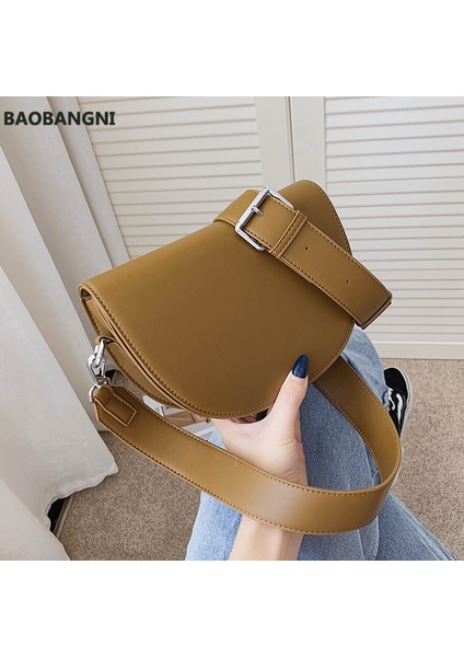 Bej Retro Eyer Deri Omuz Kadın Için Basit Kadın Crossbody Tasarımcı Çantası (Yurt Dışından) fiyatları