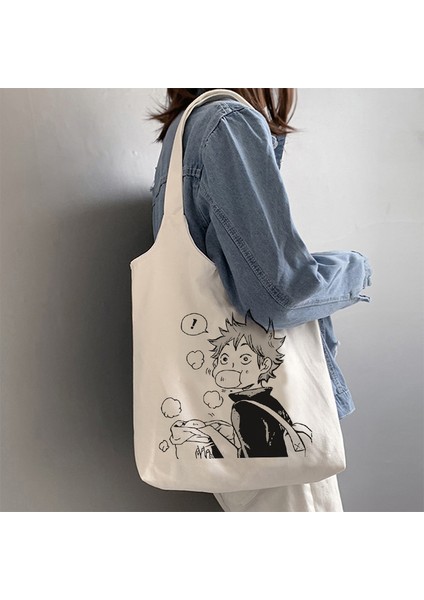 16550 Anime Haikyuu Alışveriş Eko Manga Tote Harajuku Alışveriş Kadın Kanvas Omuz Büyük Kapasiteli Büyük Kapasiteli Çantası (Yurt Dışından) fiyatları