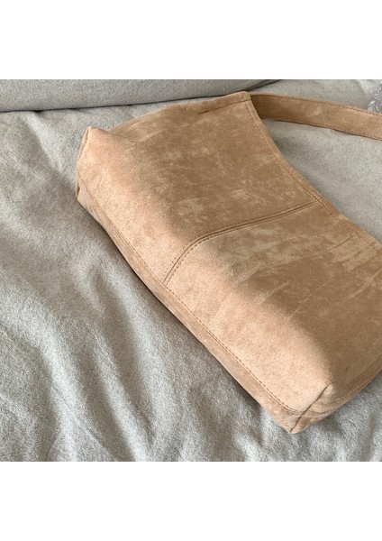 Kayısı Kış Vintage Kadın Orta Yumuşak Sahte Süet Kadın Omuz Crossbody Tüm Satış Çantası (Yurt Dışından)
