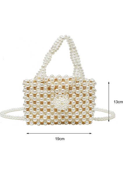 Stilküçük Omuz Crossbody Kadın Için Inci Yay Kadın Akşam Parti Cluthes Madeni Para Cüzdanı Mini Messenger Çantası (Yurt Dışından)
