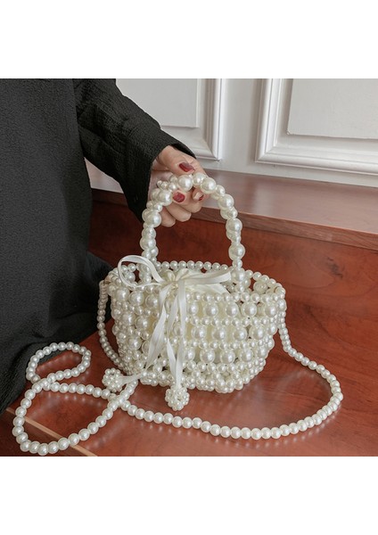 Stilküçük Omuz Crossbody Kadın Için Inci Yay Kadın Akşam Parti Cluthes Madeni Para Cüzdanı Mini Messenger Çantası (Yurt Dışından) fiyatları
