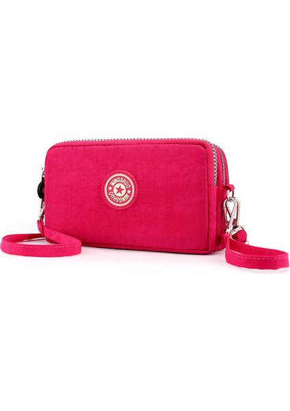 Sıcak Pembe Kadın Crossbody Evrensel Cep Telefonu Omuz Doğa Sporları Cüzdan Omuz Kılıfı Messenger Bozuk Para Cüzdanı Çantası (Yurt Dışından)