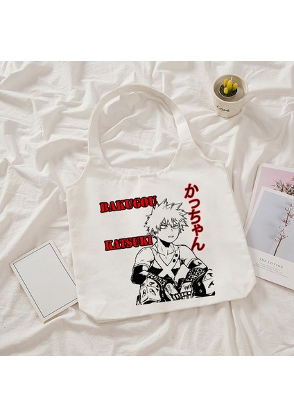 16521 My Hero Academia Alışveriş Manga Grafik Tuval Omuz Kadın Ulzzang Grunge Tote Alışveriş Anime Harajuku Çantası (Yurt Dışından)