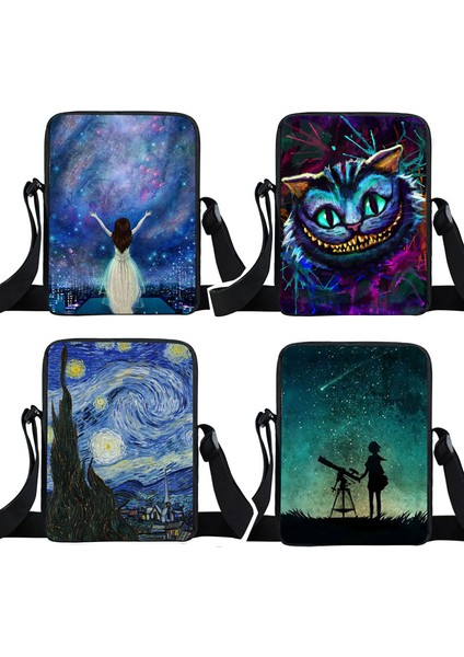 XKBXK37CW Galaxy / Nightfall Tree Crossbody Kadın Kadın Seyahat Için Tuval Omuz Küçük Satchels Eğlence Messenger Çantası (Yurt Dışından)