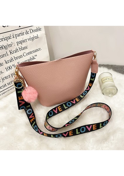 Pembe Lychee Desen Kadın Için Crossbody Basit Omuz Kadın Tasarımcı Kadın Messenger Çantası (Yurt Dışından)