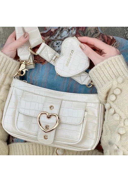 Xinse Xiuya Harajuku Kawaii Lolita Omuz Kadın Pu Deri Şeker Renk Tatlı Sevimli Bozuk Para Cüzdanı ile Crossbody Cüzdan Çantası (Yurt Dışından) fiyatları