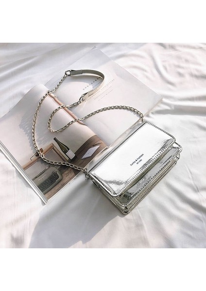 Mbtı Kare Kadın Omuz 2023 Bolso Mujer Zincir Crossbody Kadın Y2K Günlük Alışveriş Ana Kesesi Çantası (Yurt Dışından)