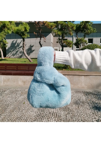 Bej Leopar Sevimli Yumuşak Peluş Kadın Taklit Kürk Kadın Kış Debriyaj Tasarım Kadın Küçük Bez Yelek Bolso Mujer Çantası (Yurt Dışından)