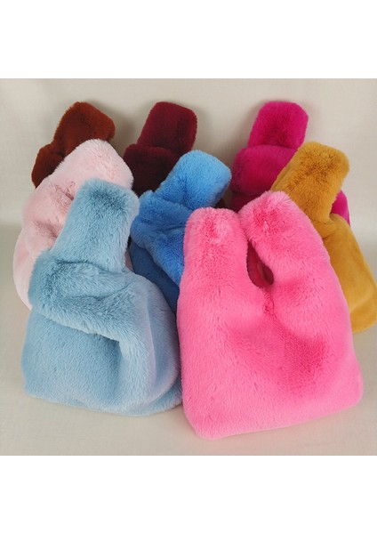 Bej Leopar Sevimli Yumuşak Peluş Kadın Taklit Kürk Kadın Kış Debriyaj Tasarım Kadın Küçük Bez Yelek Bolso Mujer Çantası (Yurt Dışından)