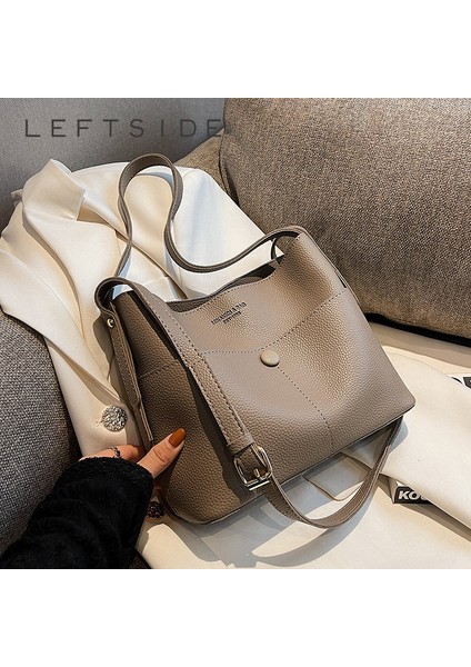 Leftsıde Küçük Kova Trend Vintage Kadın Deri Tasarımcı Basit ve Cüzdanlar Crossbody Çantası (Yurt Dışından) fiyatları