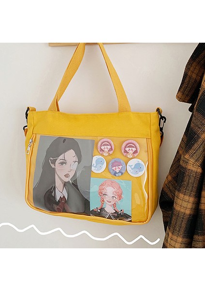 Sarı Japonya Ita Crossbody Mini Çıkarılabilir Dekoratif Şeffaf Katmanlı Gençler Kızlar Için Sevimli Tatlı Güzel Paket Itabag Çantası (Yurt Dışından)
