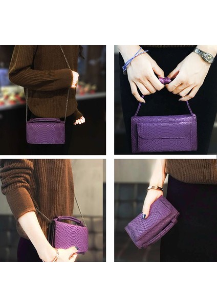 Xmessun Yılan Desen El Kadın Için Crossbody Yaz Kadın Omuzdan Askili Kadın Seyahat Çantası (Yurt Dışından)