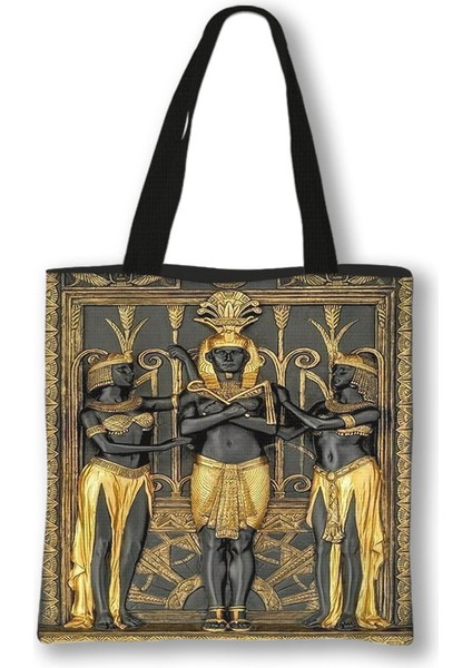 Mısır Firavunu Anubis Omuz Tote Kız Alışveriş Mısır Hiyeroglifleri ve Sembolleri Baskı Alışveriş Kadın Çantası (Yurt Dışından) modelleri