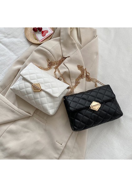 Pembe 2023 Kadın Omuzdan Askili Eşkenar Dörtgen Işlemeli Zincir Kadın Omuz Crossbody Telefon Çantası (Yurt Dışından) fırsatları
