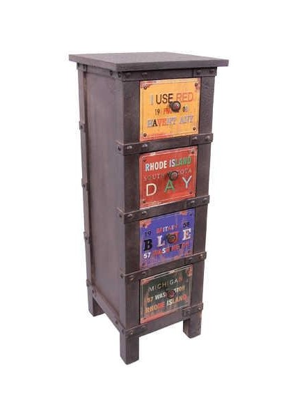 Şifonyer 4 Çekmeceli Retro Dekoratif Hediyelik