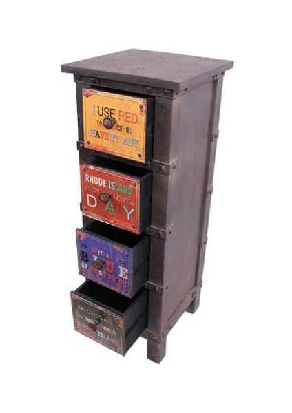 Şifonyer 4 Çekmeceli Retro Dekoratif Hediyelik