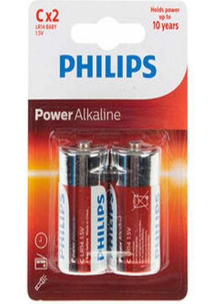 LR14 Alkaline Orta Boy Pil C Boy 2'li Paket