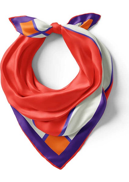 Kırmızı Geniş Bordürlü Düz Ipek Mendil fiyatları