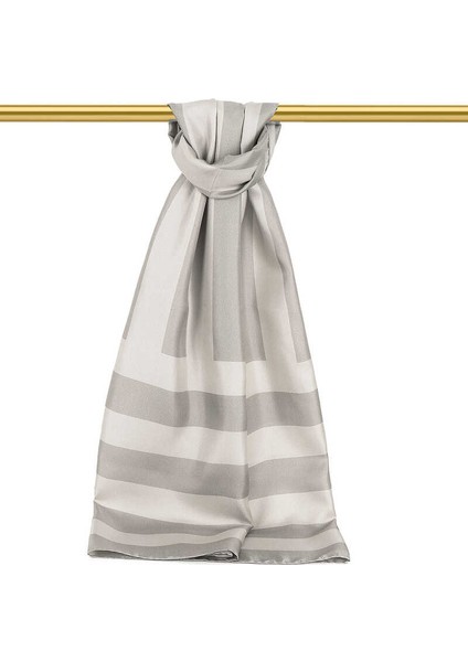 Taş Çizgi Desen Twill Ipek Şal
