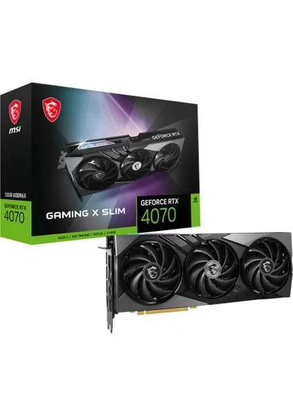 VGA GEFORCE RTX 4070 GAMING X SLIM 12G RTX4070 12GB GDDR6X 192B DX12 PCIE 4.0 X16 (3XDP 1XHDMI)