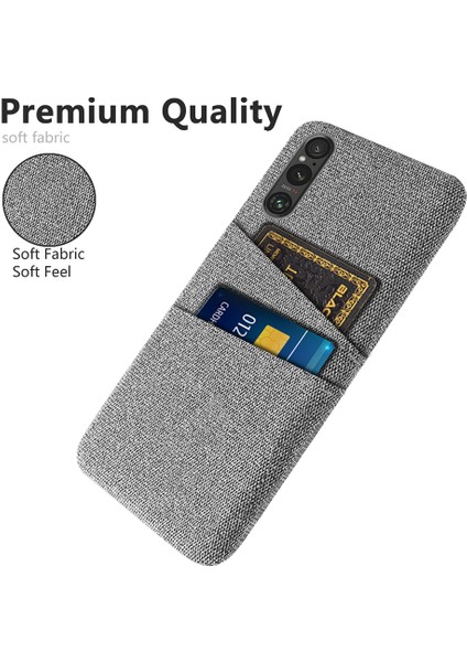 Sony Xperia 1 V Çift Kart Tutucu Telefon Kılıfı, Sert Pc + Bez Telefon Geri Kapak (Yurt Dışından) modelleri