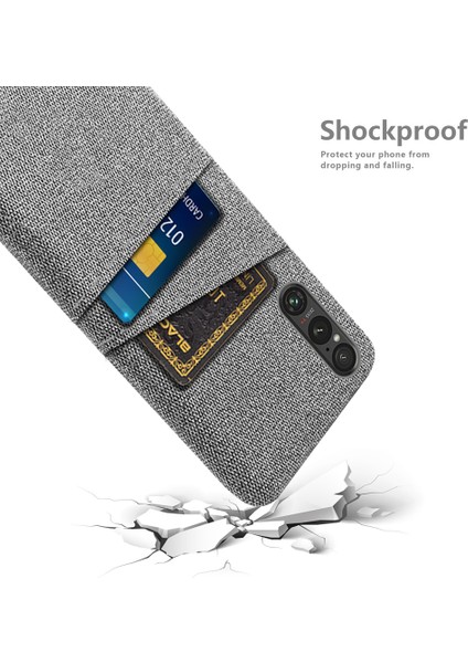 Sony Xperia 1 V Çift Kart Tutucu Telefon Kılıfı, Sert Pc + Bez Telefon Geri Kapak (Yurt Dışından) fırsatları