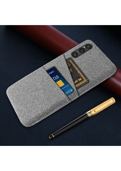 Sony Xperia 1 V Çift Kart Tutucu Telefon Kılıfı, Sert Pc + Bez Telefon Geri Kapak (Yurt Dışından) indirimleri