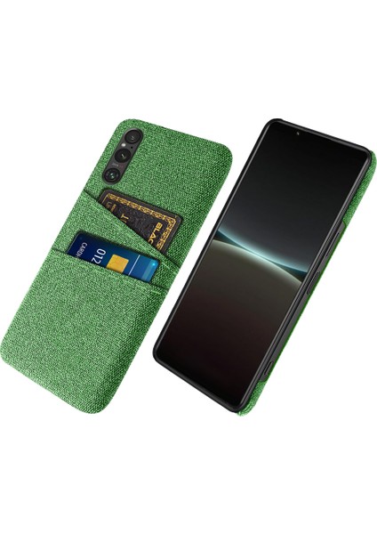 Sony Xperia 1 V Çift Kart Tutucu Telefon Kılıfı, Sert Pc + Bez Telefon Geri Kapak (Yurt Dışından)