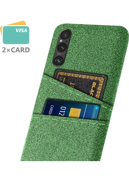Sony Xperia 1 V Çift Kart Tutucu Telefon Kılıfı, Sert Pc + Bez Telefon Geri Kapak (Yurt Dışından) fiyatları