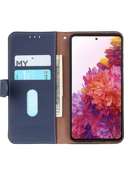 Oppo RENO10 Pro 5g / RENO10 5g Cep Telefonu Kapağı Litchi Doku Stand Cüzdanı Inek Deri+Tpu Kılıf (Yurt Dışından)