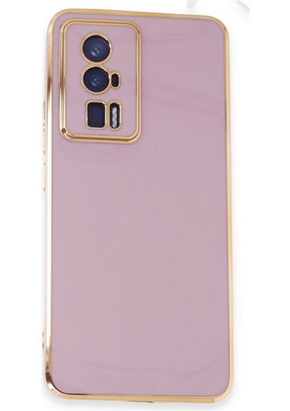 Xiaomi Poco F5 Pro Kılıf Bark Parlak Silikon Renkli Kamera Korumalı Mor