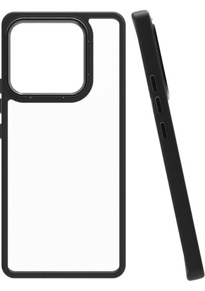 Xiaomi Mi 13 Pro Kılıf Flora Sert Silikon Arkası Cam Şeffaf Siyah