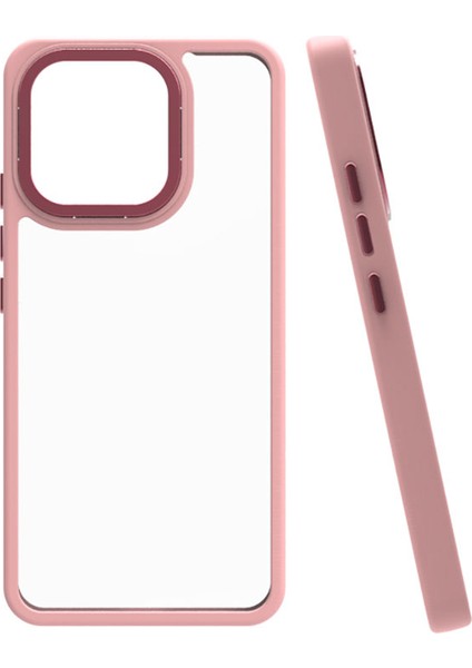 Xiaomi Mi 13 Kılıf Flora Sert Silikon Arkası Cam Şeffaf Pembe