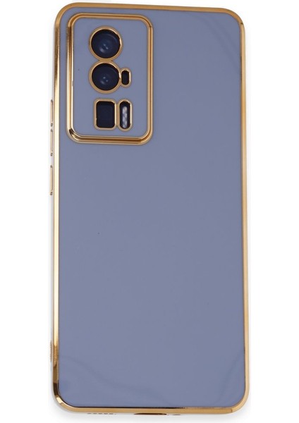 Xiaomi Poco F5 Pro Kılıf Bark Parlak Silikon Renkli Kamera Korumalı Mavi