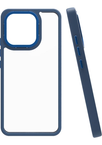 Casestreet Xiaomi Mi 13 Kılıf Flora Kenar Renkli Arka Cam + Kamera Koruyucu Nano Lacivert